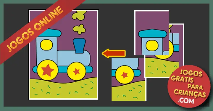 Jogos de Puzzle online para crianças e criancinhas de 2 a 5 anos: Quebra-cabeças do Trem grátis